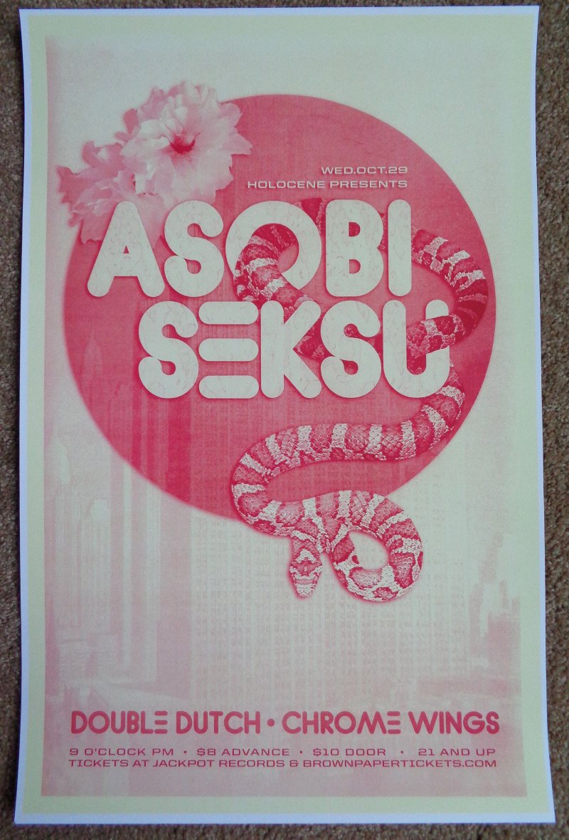 Image 0 of ASOBI SEKSU Portland Oregon 2008 Gig Concert POSTER