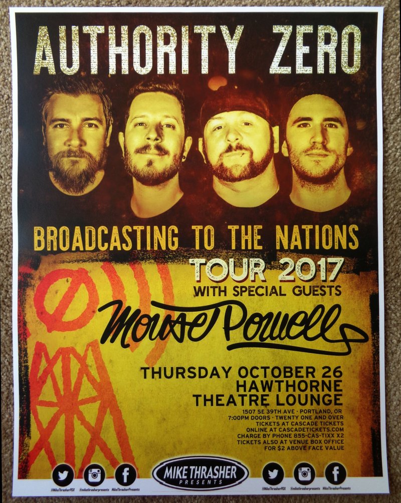 Image 0 of AUTHORITY ZERO 2017 Gig POSTER Portland Oregon Concert