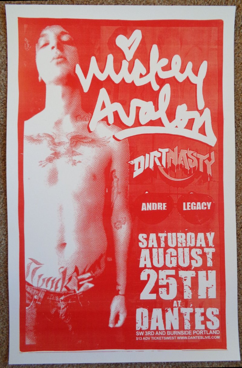 Image 0 of Avalon MICKEY AVALON 2007 Gig POSTER Portland Oregon Concert 