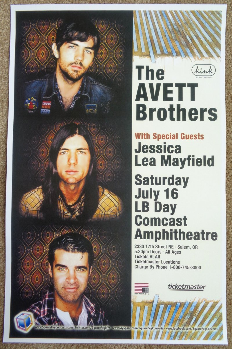 Image 0 of AVETT BROTHERS 2011 Gig POSTER Salem Oregon Concert 