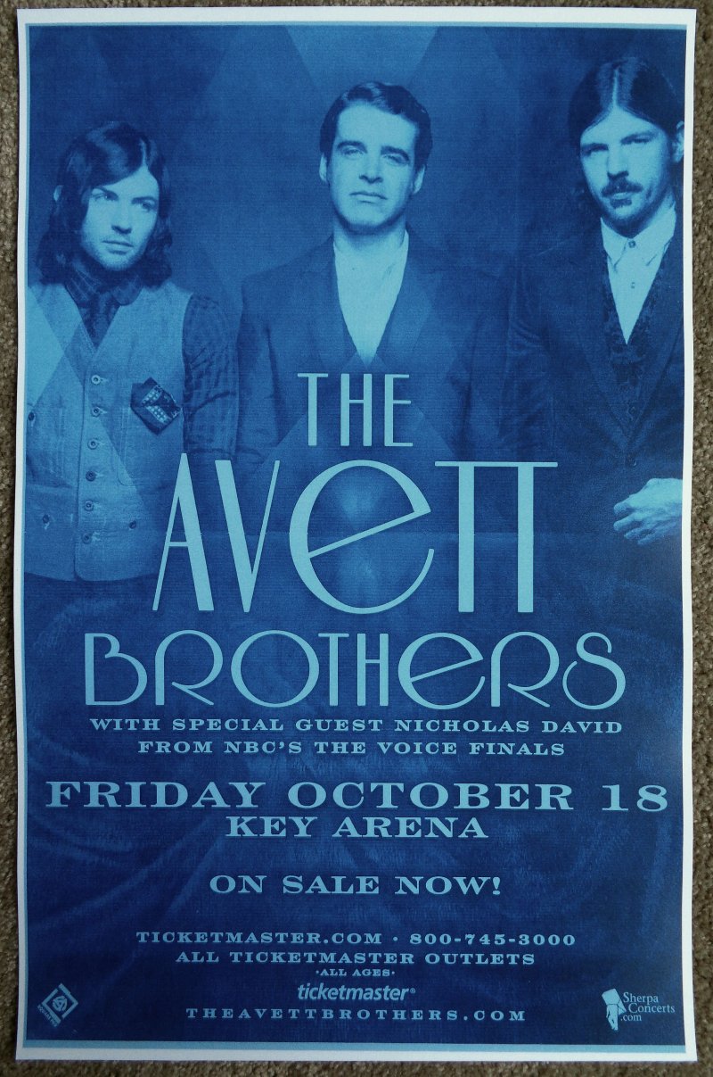 Image 0 of AVETT BROTHERS 2013 Gig POSTER Concert Seattle Washington  