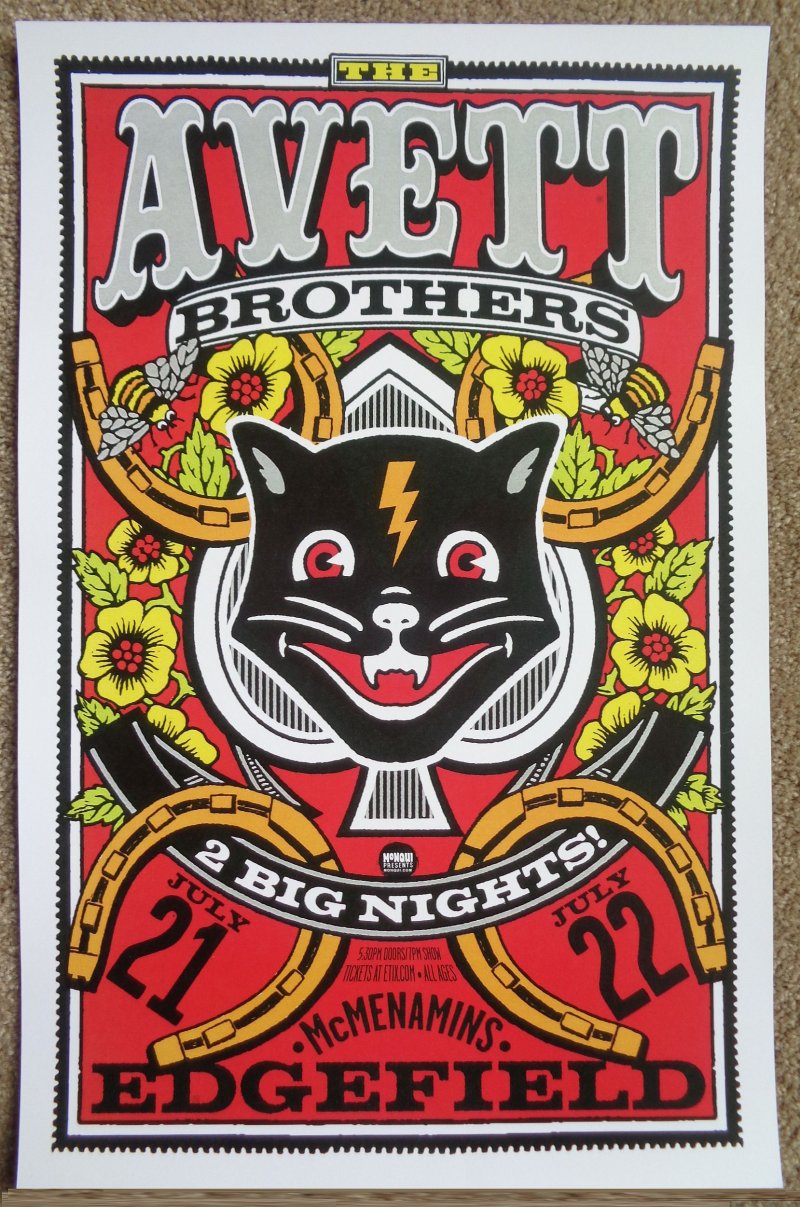 Image 0 of AVETT BROTHERS 2016 Gig POSTER Edgefield Portland Oregon Concert