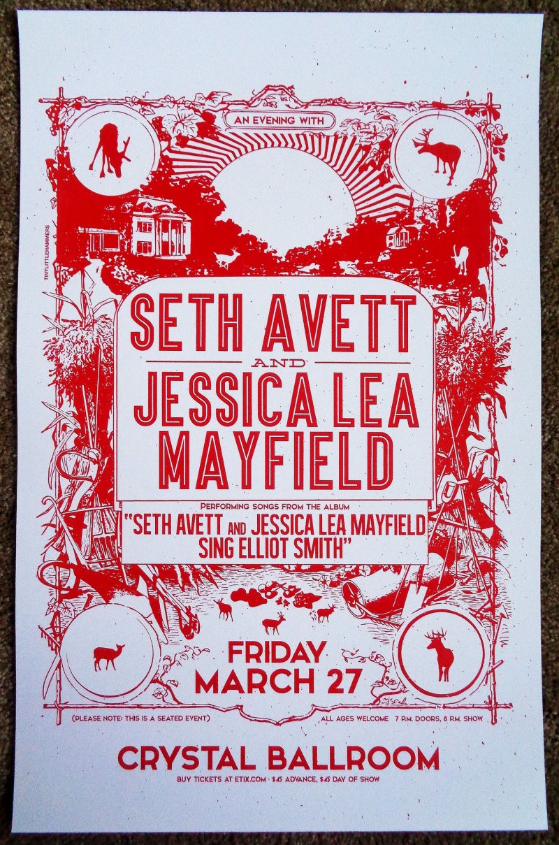 Image 0 of Avett SETH AVETT & JESSICA LEA MAYFIELD 2015 Gig POSTER Portland Oregon Concert
