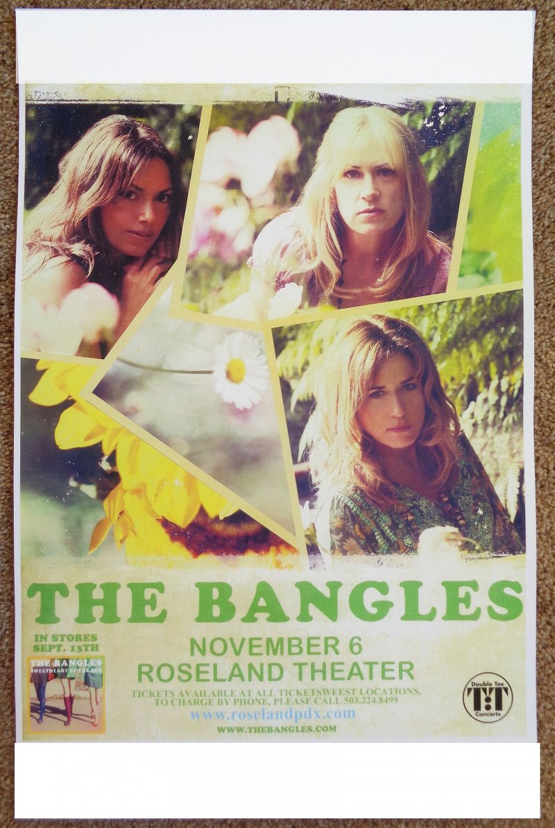 Image 0 of Bangles THE BANGLES 2011 Gig POSTER Portland Oregon Sweetheart Of Sun Concert