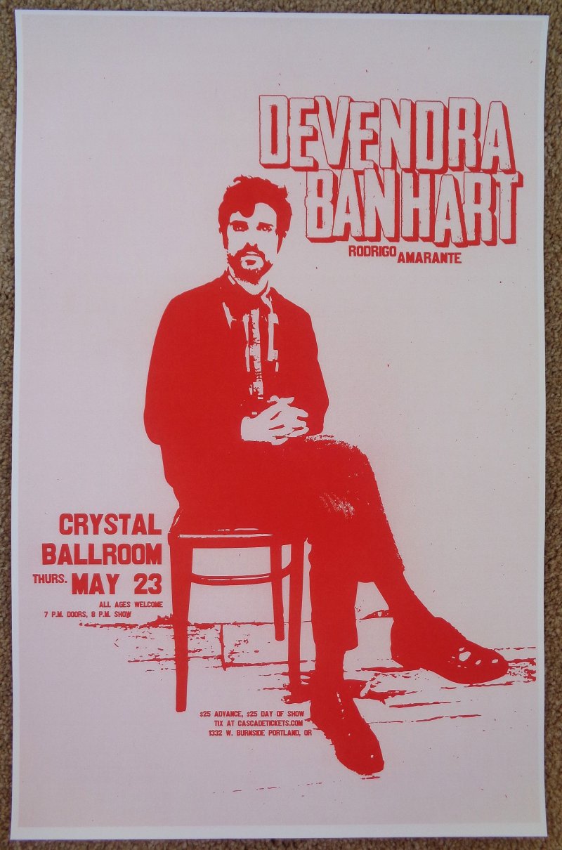 Image 0 of Banhart DEVENDRA BANHART 2013 Gig POSTER Portland Oregon Concert  