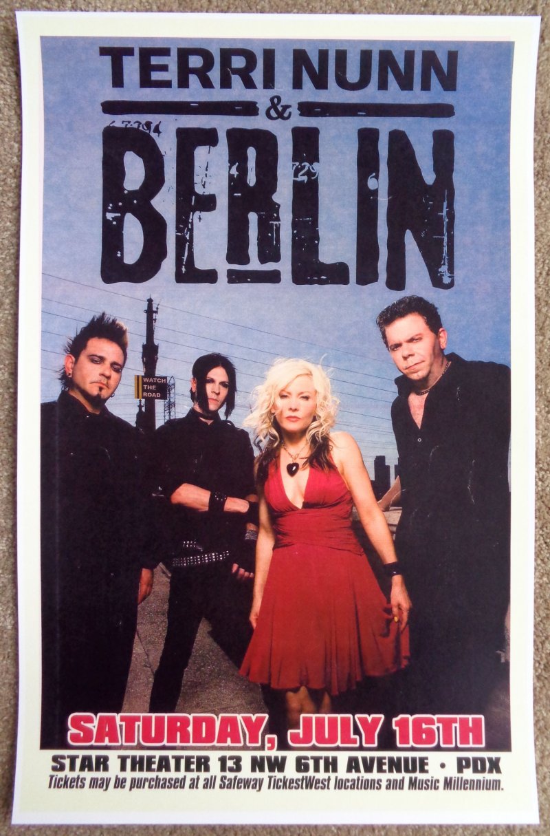 Image 0 of BERLIN  TERRI NUNN 2011 Gig POSTER Portland Oregon Concert