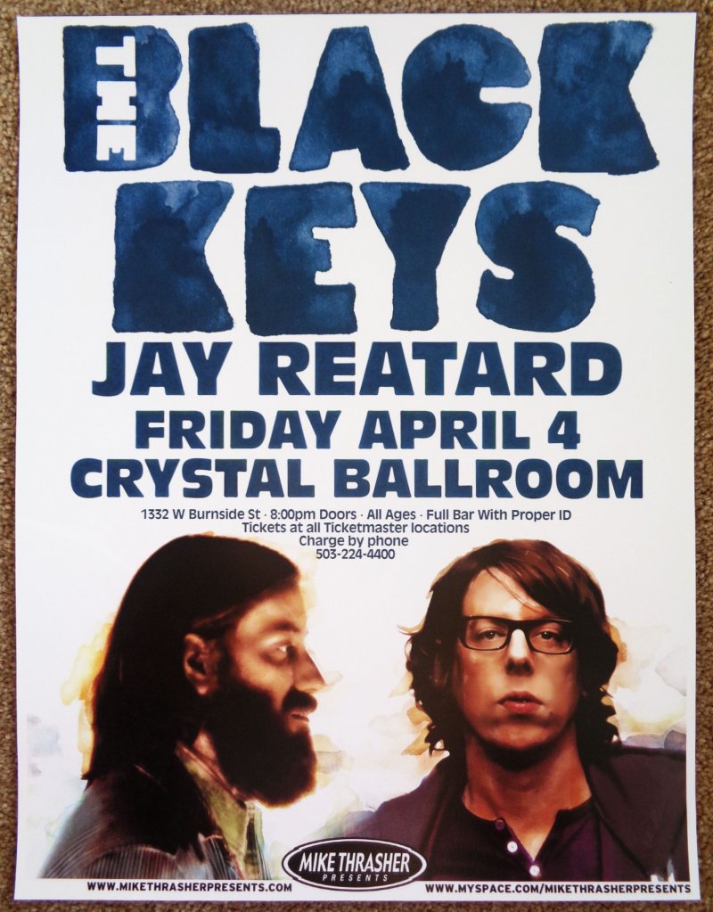 Image 0 of BLACK KEYS and JAY REATARD 2008 Gig POSTER Portland Oregon Concert