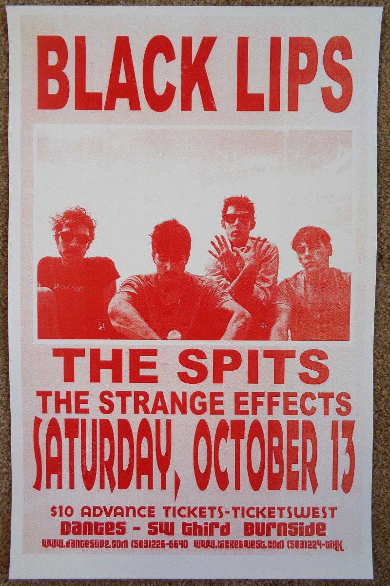 Image 0 of BLACK LIPS 2007 Gig POSTER Portland Oregon Concert 