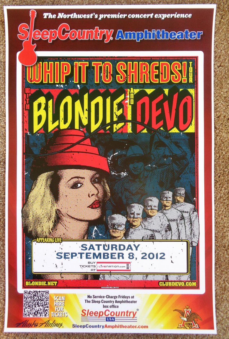 Image 0 of BLONDIE & DEVO 2012 Gig POSTER Ridgefield Washington Concert