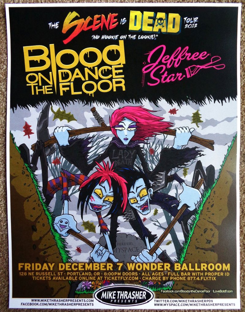 Image 0 of BLOOD ON THE DANCE FLOOR 2012 Gig POSTER Concert Portland Oregon