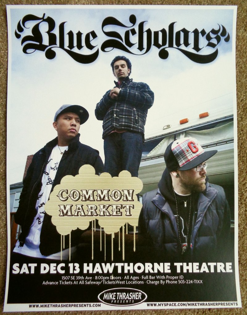 Image 0 of BLUE SCHOLARS 2008 Gig POSTER Portland Oregon Concert 