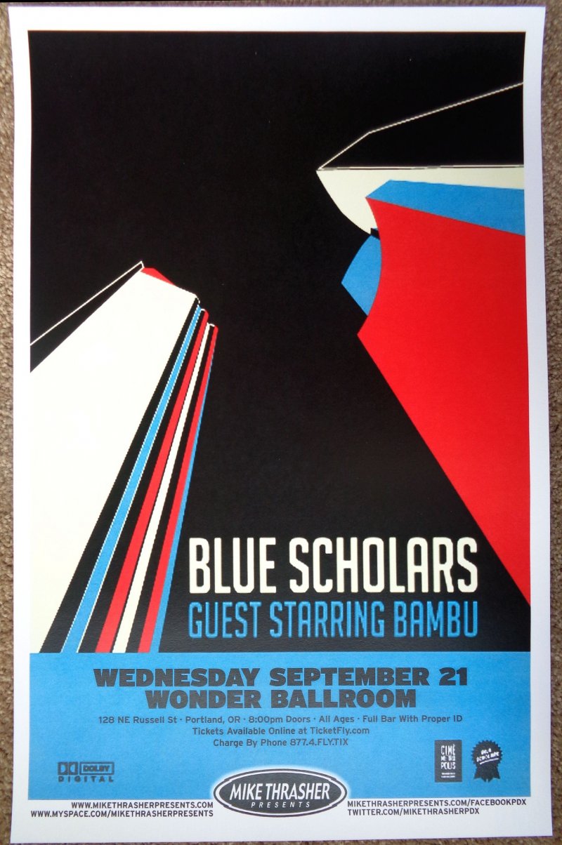 BLUE SCHOLARS 2011 Gig POSTER Portland Oregon Concert 