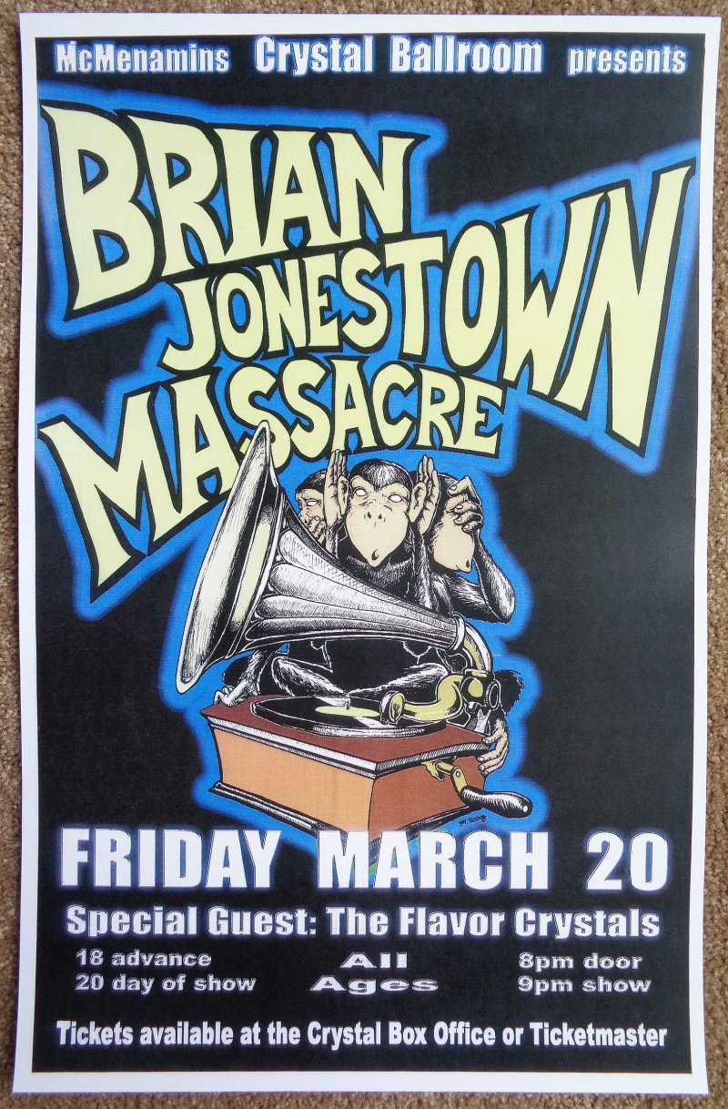 Image 0 of BRIAN JONESTOWN MASSACRE 2009 Gig  POSTER Portland Oregon Concert