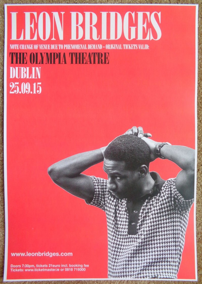 Image 0 of Bridges LEON BRIDGES 2015 Gig POSTER Dublin Ireland Concert 