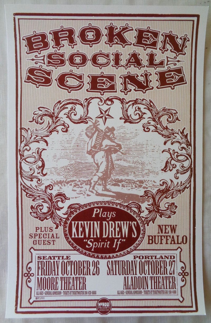 Image 0 of BROKEN SOCIAL SCENE 2007 Gig POSTER Portland Oregon & Seattle Concert Version 1