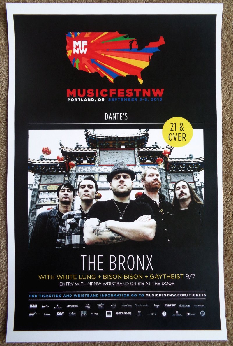 Image 0 of Bronx THE BRONX 2013 Gig POSTER MFNW Portland Oregon Musicfest NW Concert