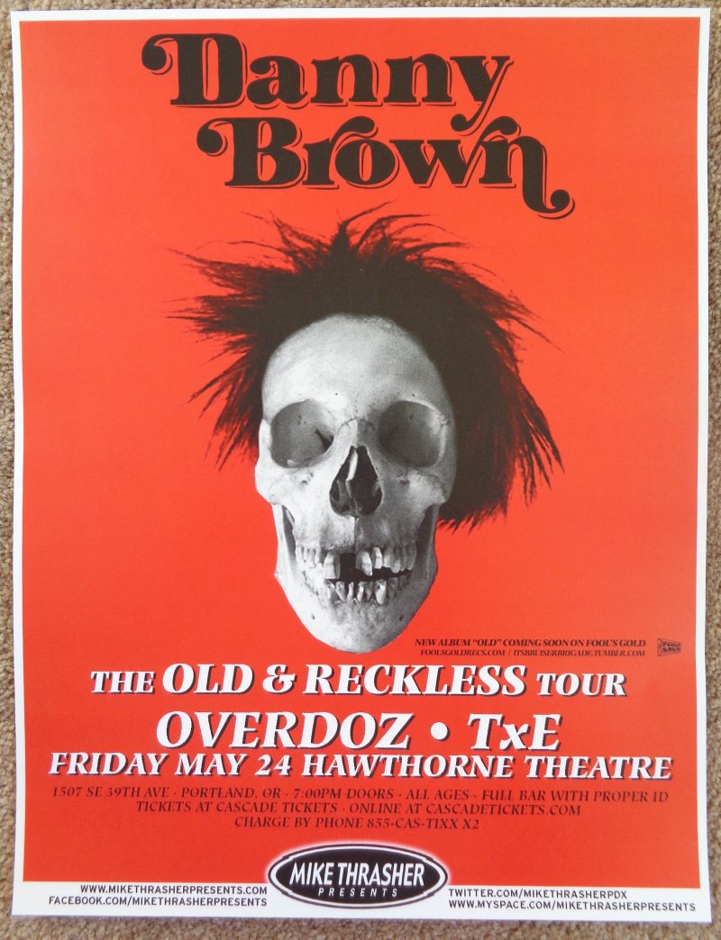 Image 0 of Brown DANNY BROWN 2013 Gig POSTER Portland Oregon Concert 