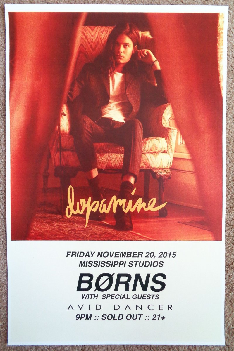 Image 0 of Borns Garrett BORNS 2015 Gig POSTER Portland Oregon Concert 