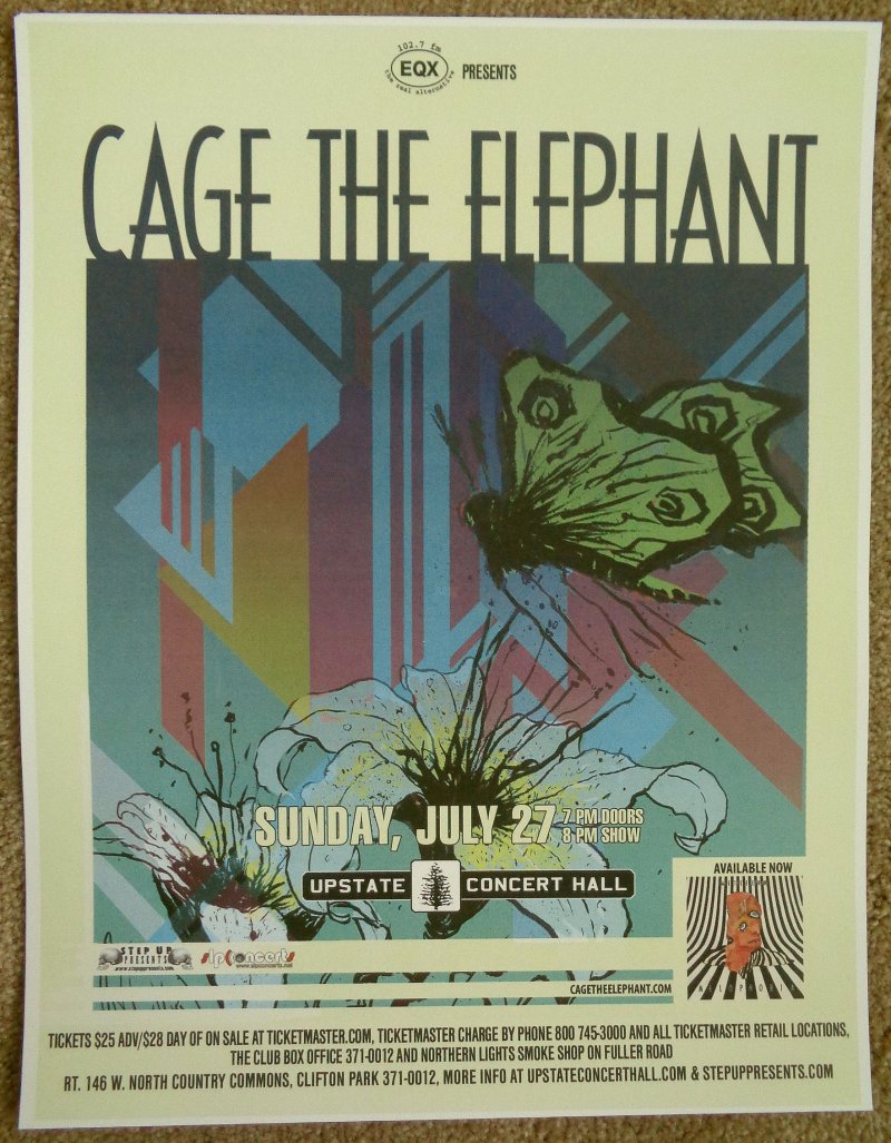 CAGE THE ELEPHANT 2014 Gig POSTER Clifton Park NY Concert