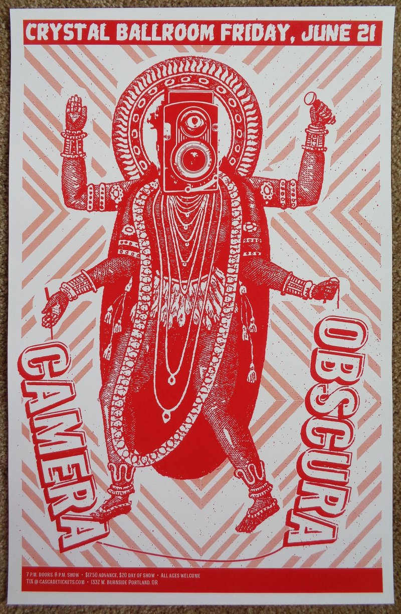 Image 0 of CAMERA OBSCURA 2013 Gig POSTER Portland Oregon Concert 