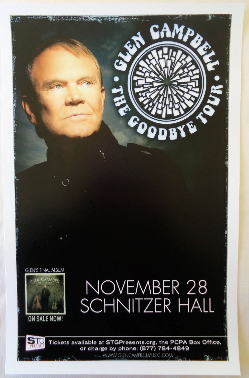 Image 0 of Campbell GLEN CAMPBELL 2012 Gig POSTER Goodbye Tour Portland Oregon Concert 