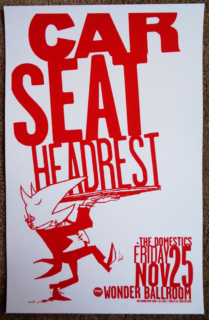 CAR SEAT HEADREST 2016 Gig POSTER Portland Oregon 11x17 Concert Will Toledo