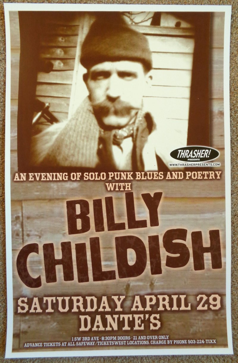 Image 0 of Childish BILLY CHILDISH 2006 Gig POSTER Portland Oregon Concert 