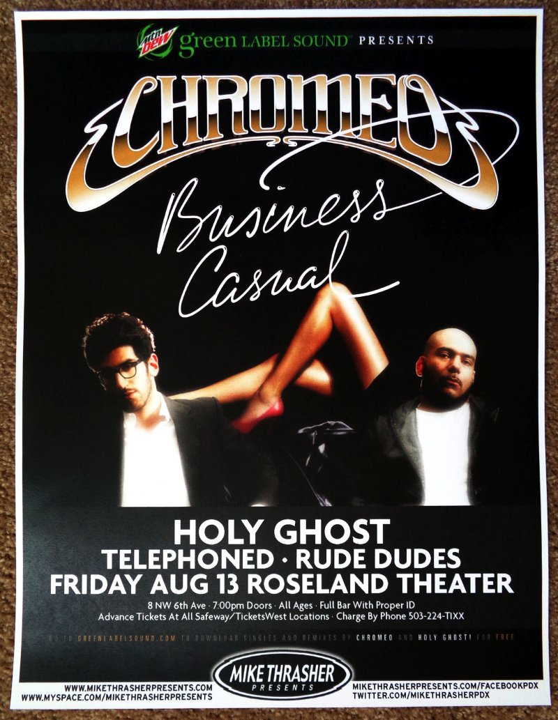 Image 0 of CHROMEO 2010 Gig POSTER Portland Oregon Concert