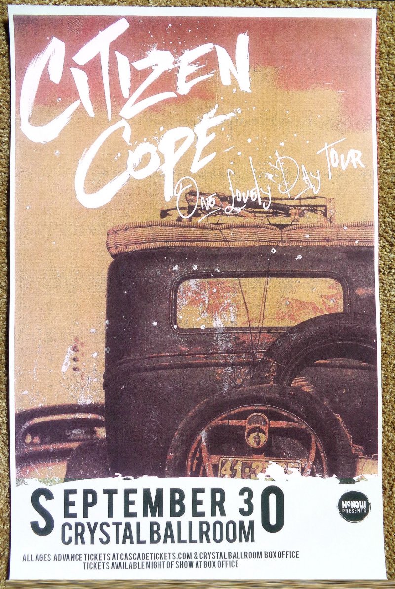 Image 0 of CITIZEN COPE 2012 Gig POSTER Portland Oregon Concert 