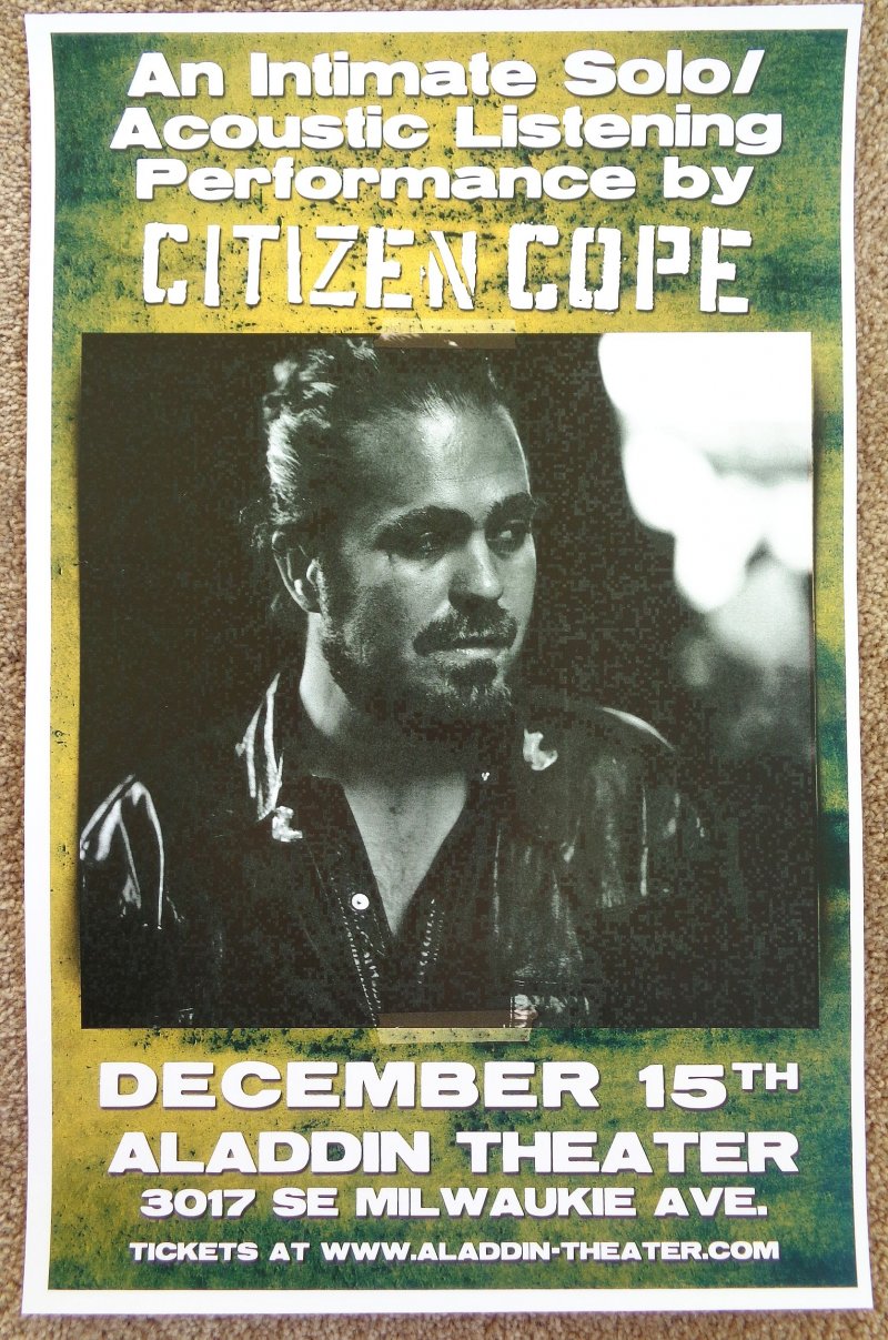 Image 0 of CITIZEN COPE 2016 Gig POSTER Portland Oregon Concert