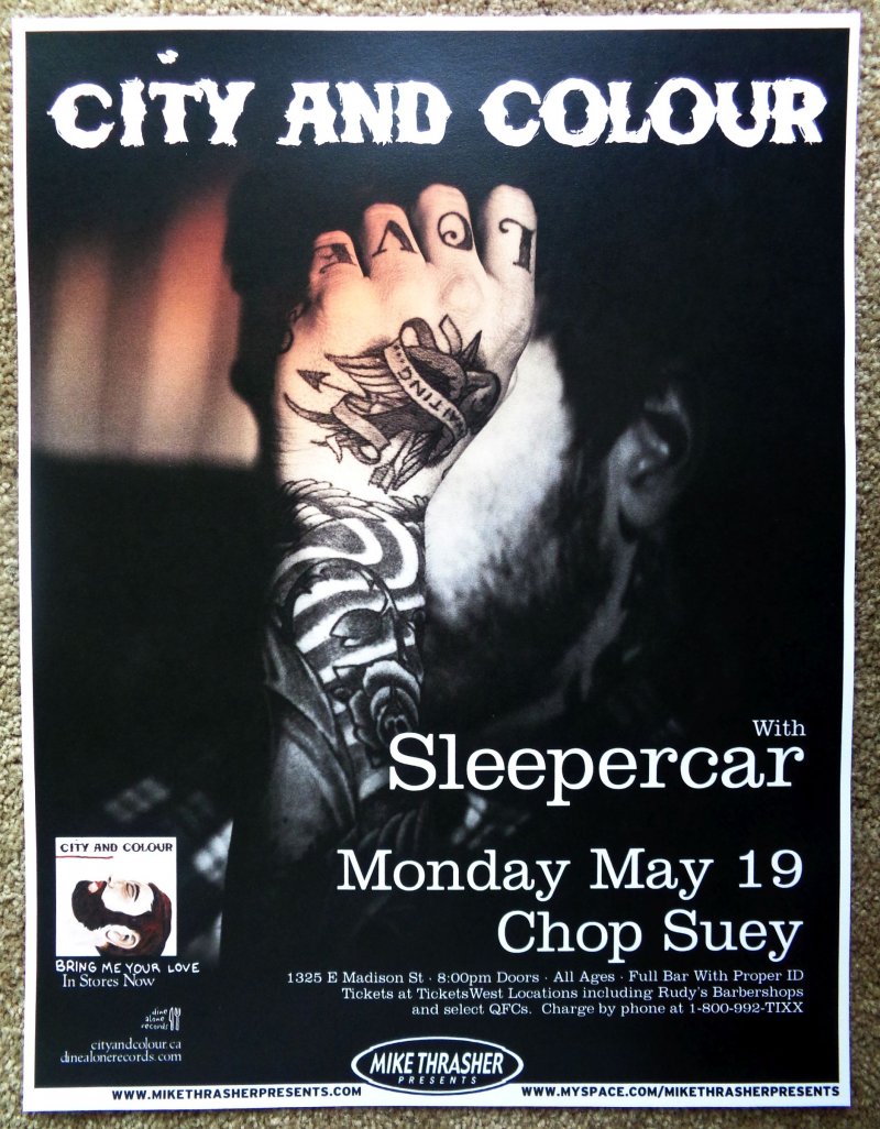 Image 0 of CITY AND COLOUR 2008 Gig POSTER Seattle Washington Concert
