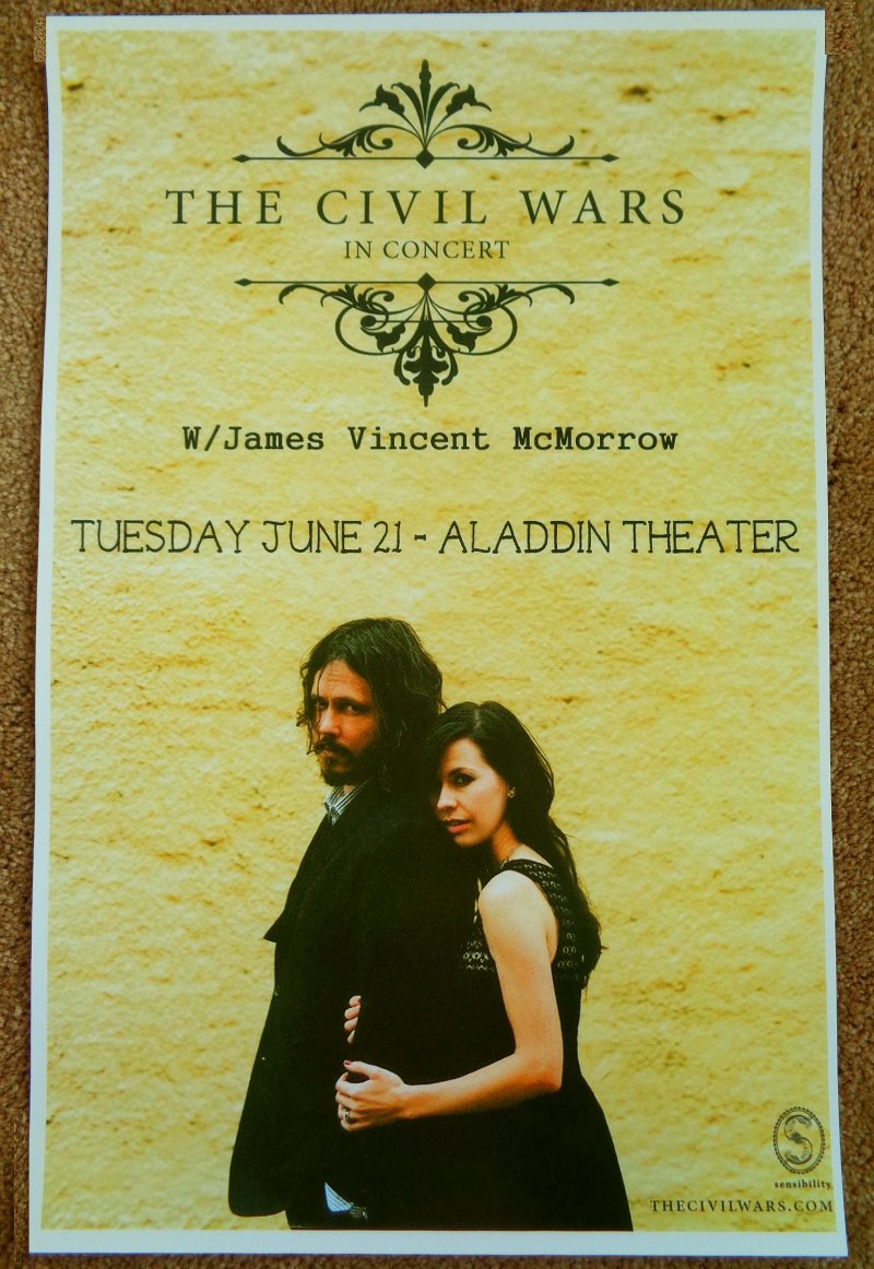 Image 0 of Civil Wars THE CIVIL WARS 2011 Gig POSTER Portland Oregon Barton Hollow Concert 