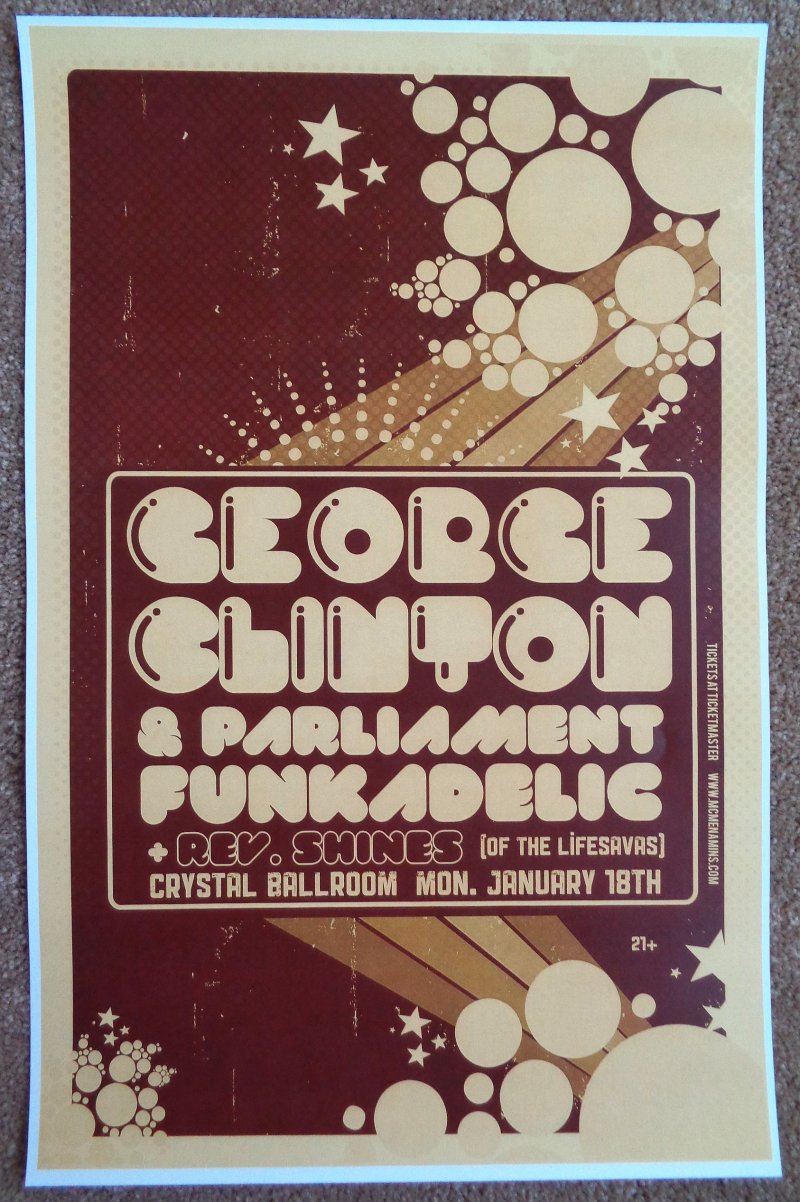 Image 0 of Clinton GEORGE CLINTON 2010 Gig POSTER Parliament Funkadelic Portland Concert