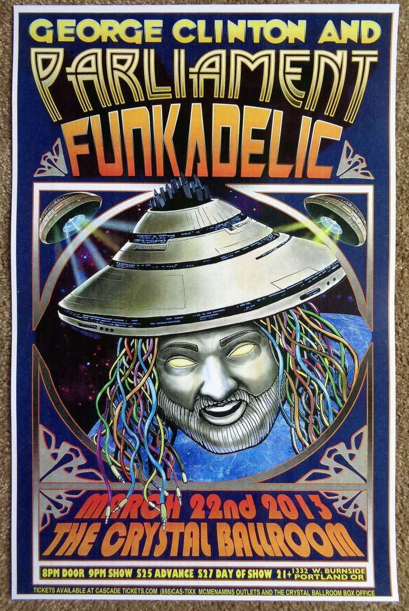 Image 0 of Clinton GEORGE CLINTON 2013 Gig POSTER Parliament Funkadelic Portland Concert