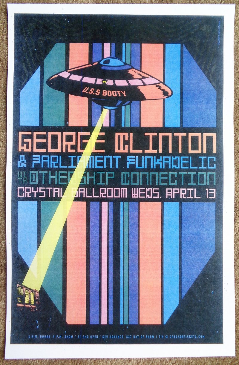 Image 0 of Clinton GEORGE CLINTON 2016 Gig POSTER Parliament Funkadelic Portland Concert