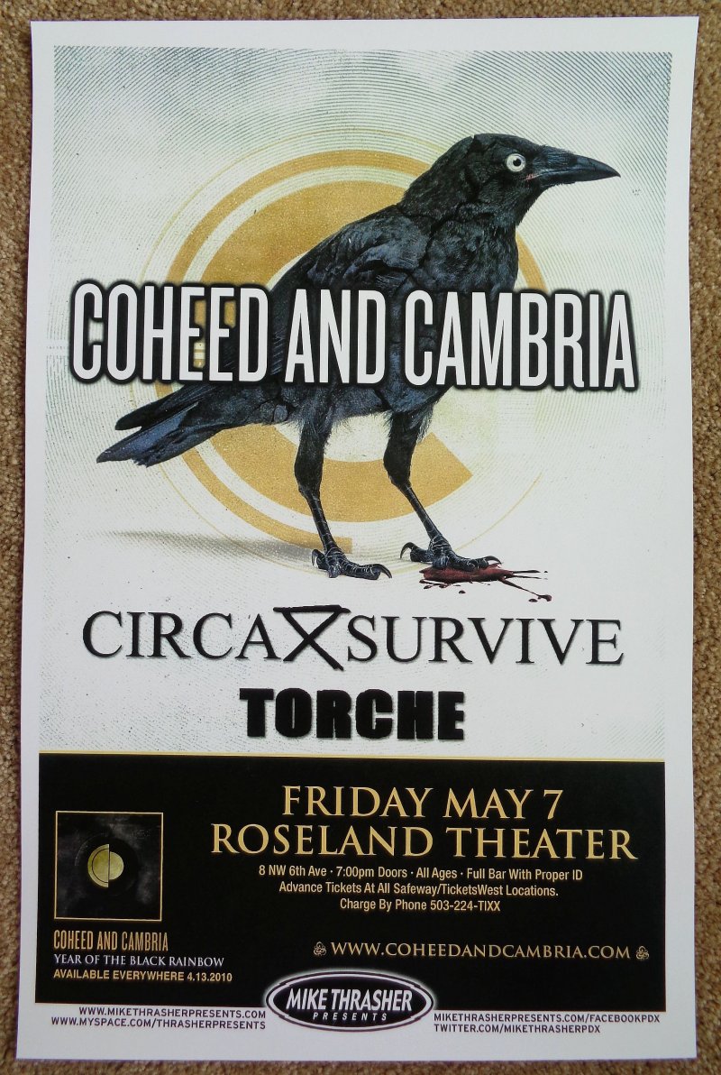 Image 0 of COHEED And CAMBRIA Portland Oregon 2010 Gig Concert POSTER