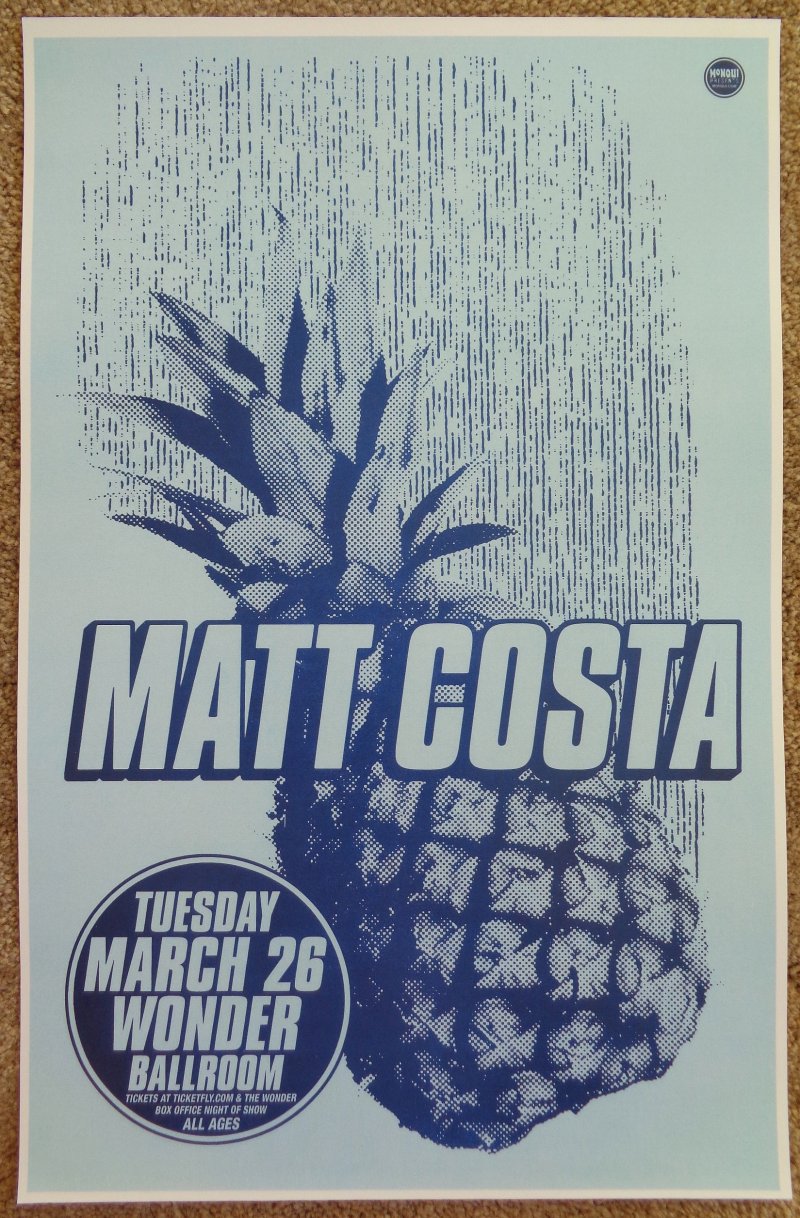 Image 0 of Costa MATT COSTA 2013 Gig POSTER Portland Oregon Concert   