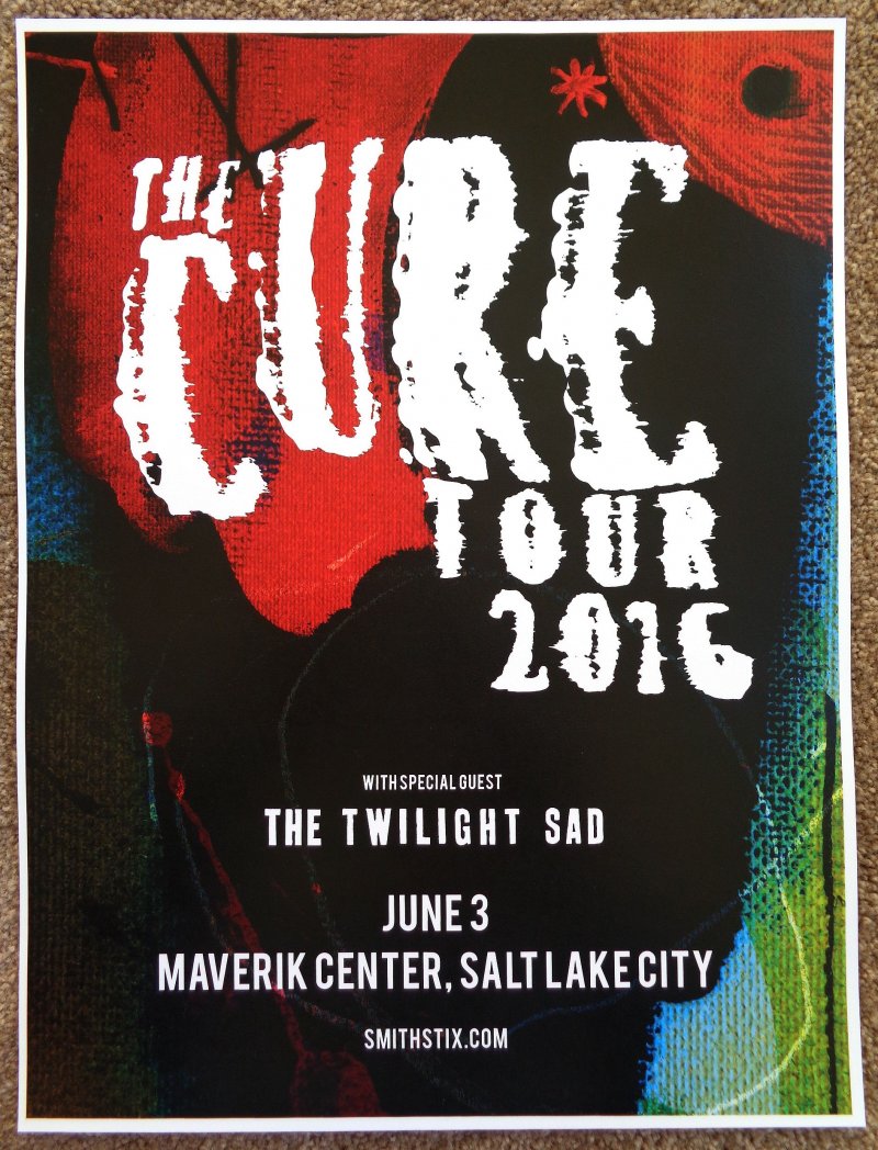 Image 0 of Cure THE CURE 2016 Gig POSTER Salt Lake City Utah Concert
