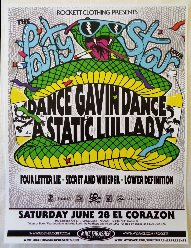 Image 0 of DANCE GAVIN DANCE 2008 Gig POSTER Seattle Concert Washington