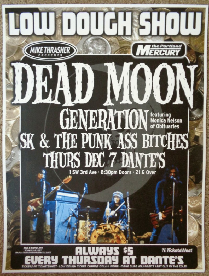 Image 0 of DEAD MOON 2006 Gig POSTER Portland Oregon Concert Fred & Toody Cole December