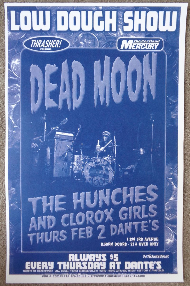 Image 0 of DEAD MOON 2006 Gig POSTER Portland Oregon Concert Fred & Toody Cole February