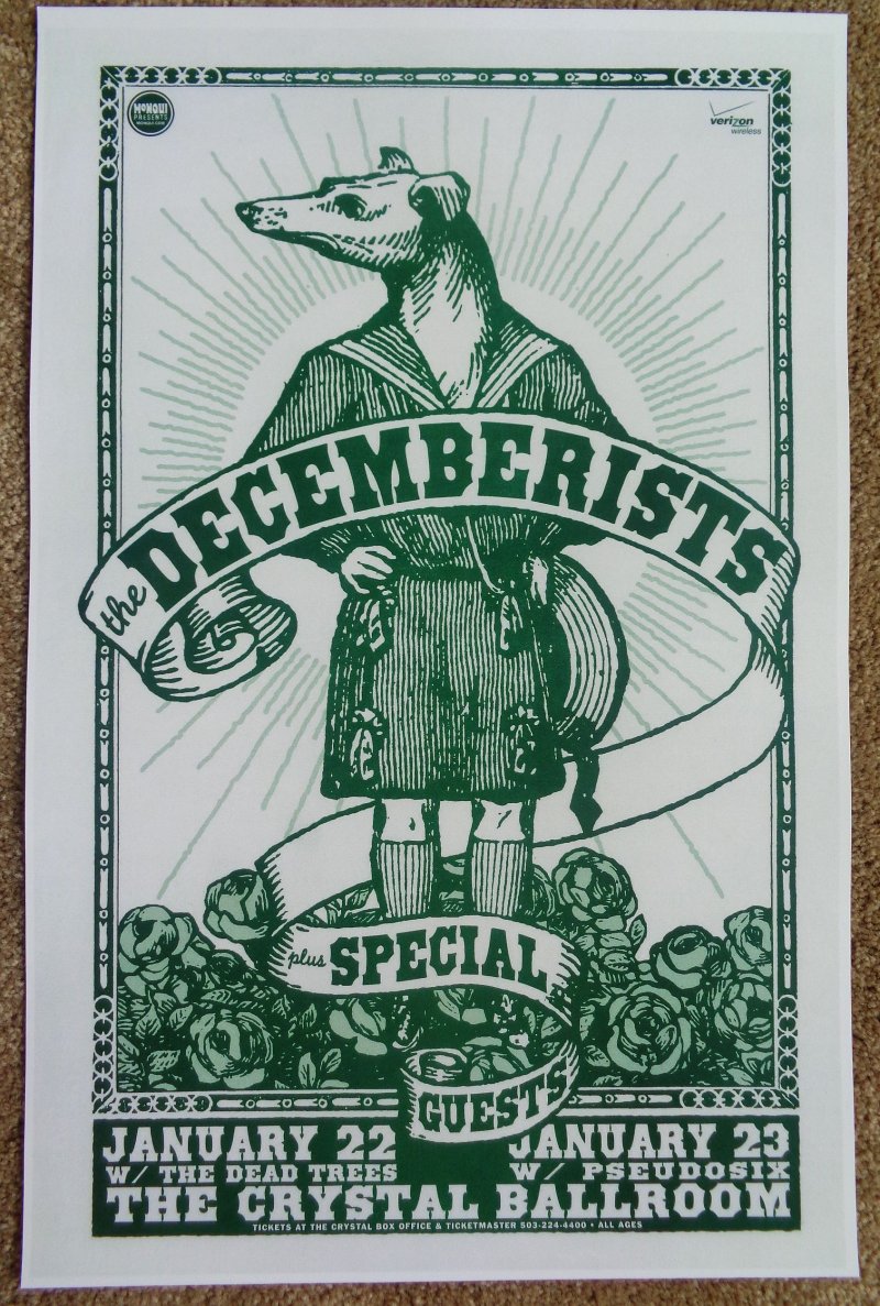 Image 0 of DECEMBERISTS 2008 Gig POSTER Portland Oregon Concert