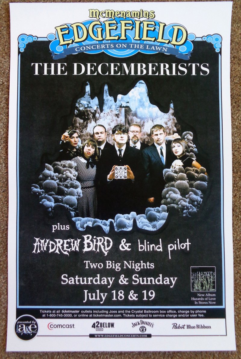 Image 0 of DECEMBERISTS 2009 Gig POSTER Portland Oregon Concert 