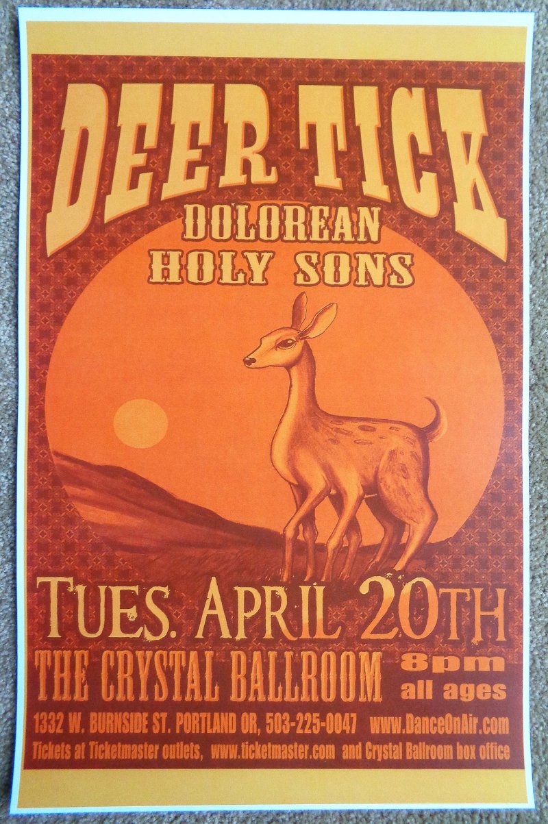 Image 0 of DEER TICK Gig POSTER April 2010 Portland Oregon Concert