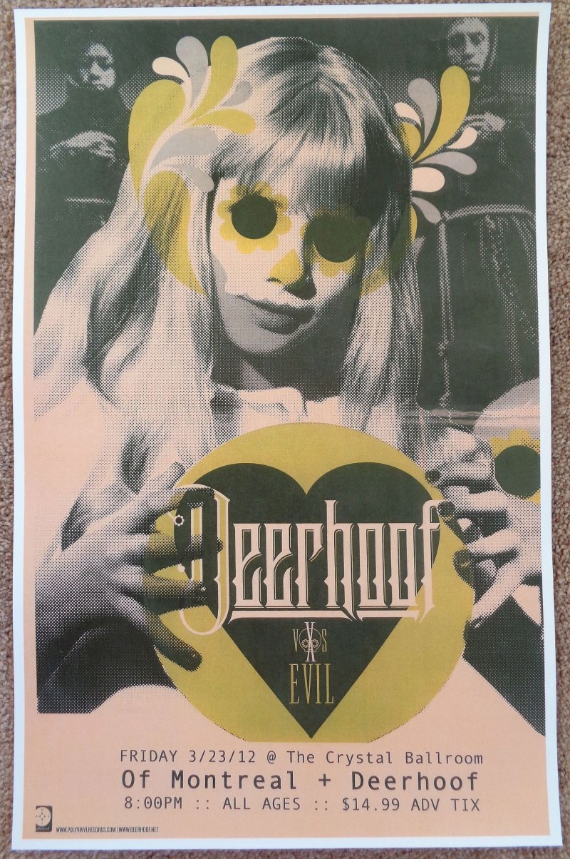 Image 0 of DEERHOOF 2012 Gig POSTER Portland Oregon Concert 