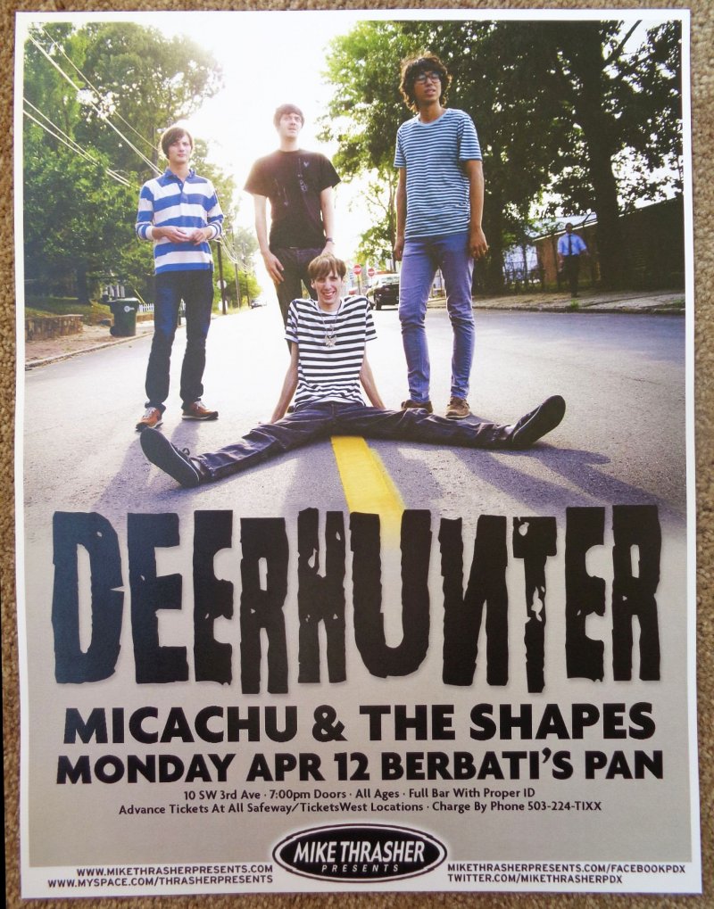 Image 0 of DEERHUNTER 2010 Gig POSTER Portland Oregon Concert