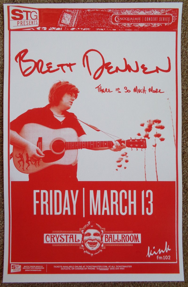 Image 0 of Dennen BRETT DENNEN 2009 Gig POSTER Portland Oregon Concert 