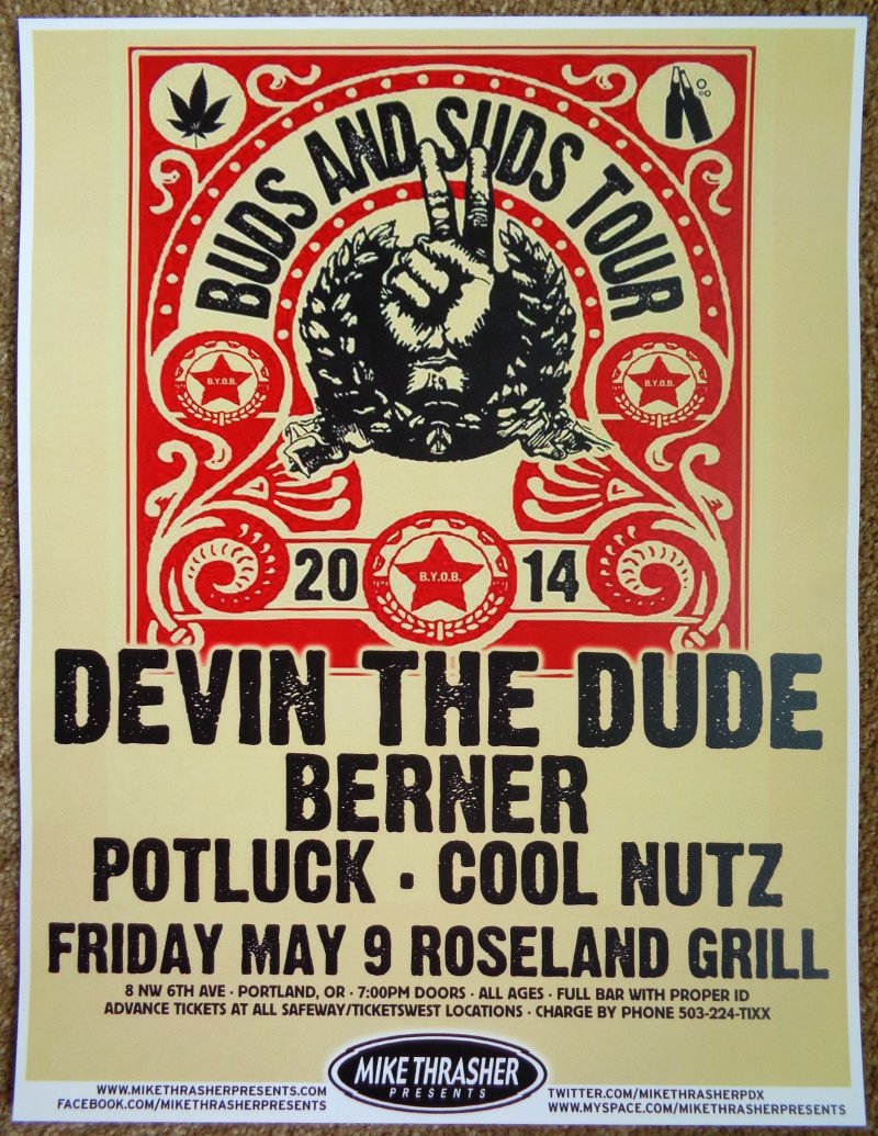 Image 0 of DEVIN THE DUDE 2014 Gig POSTER Portland Oregon Concert