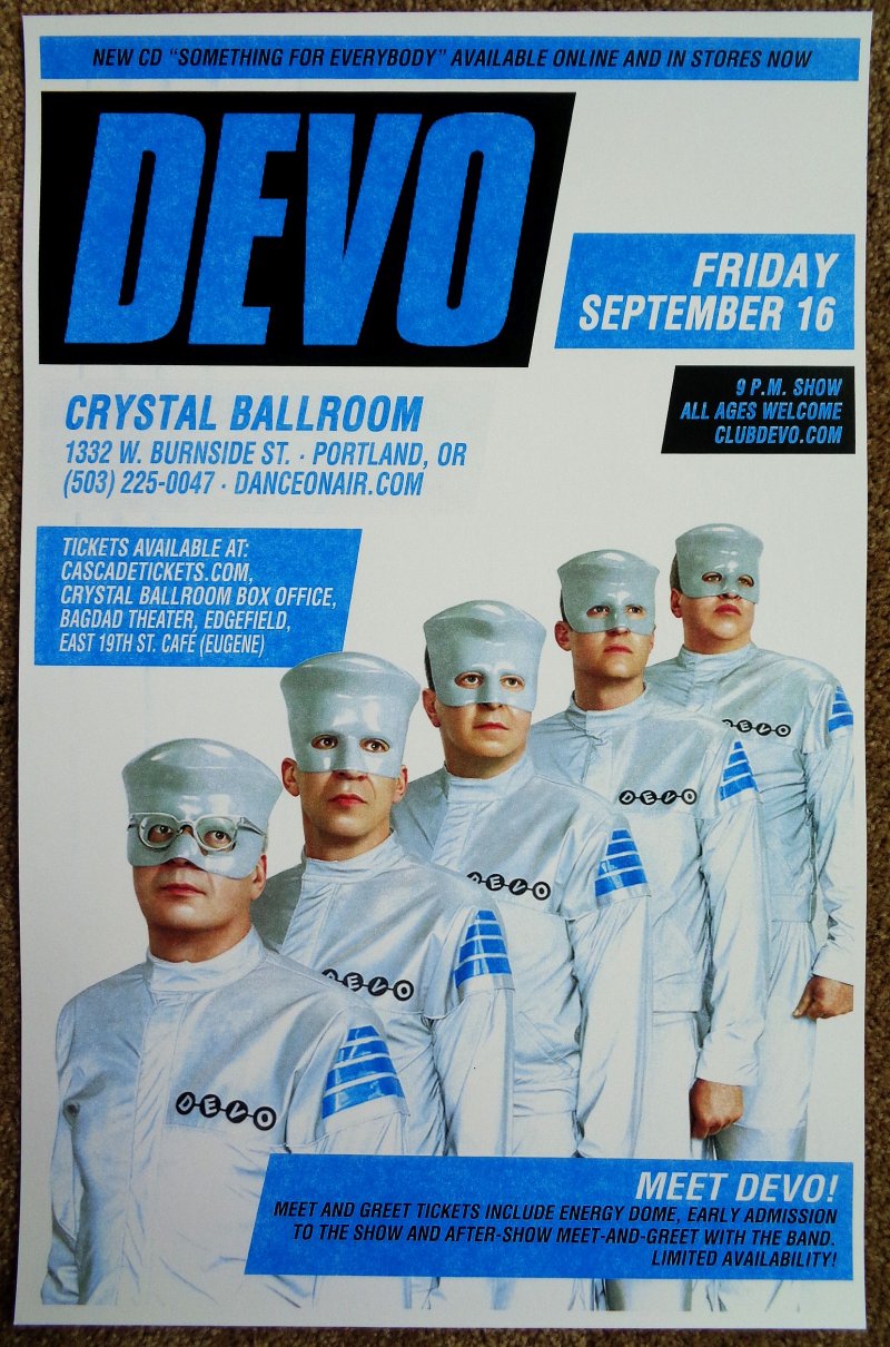 Image 0 of DEVO 2011 Gig POSTER Portland Oregon Concert