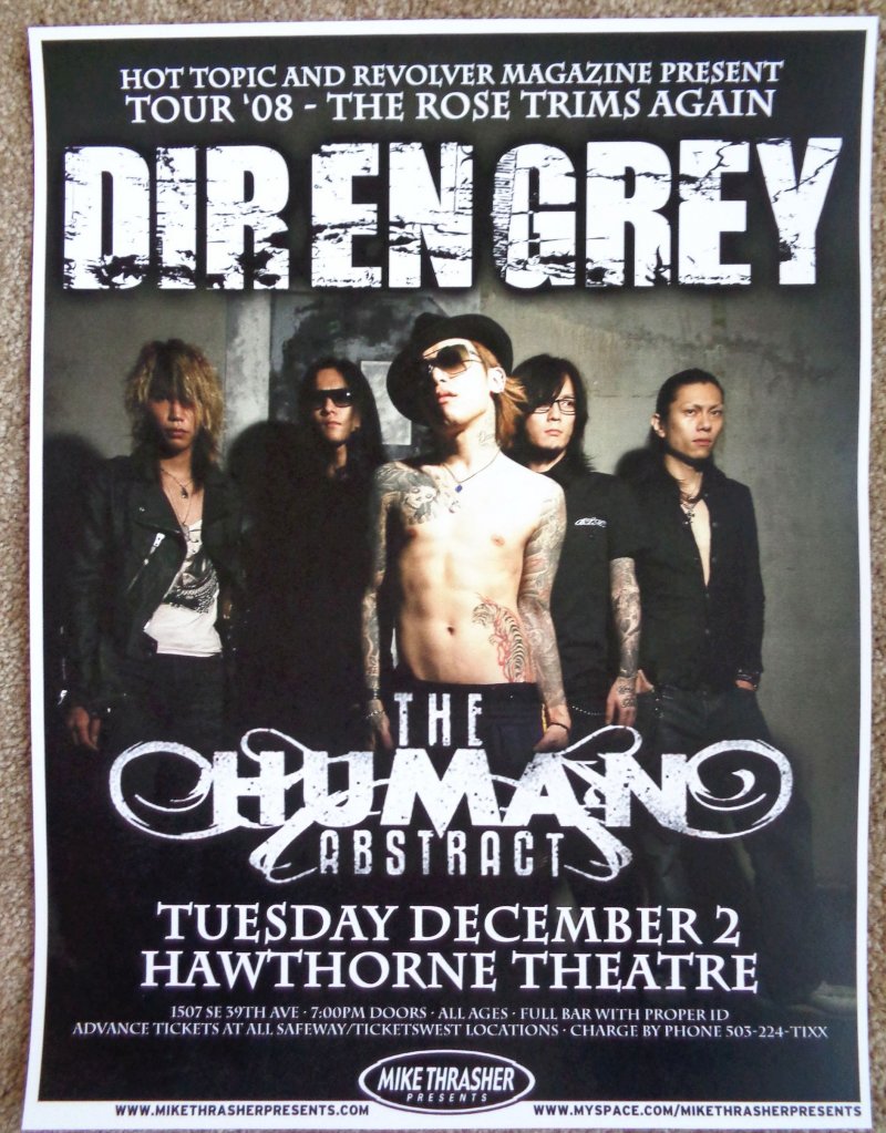 Image 0 of DIR EN GREY 2008 Gig POSTER Portland Oregon Concert 